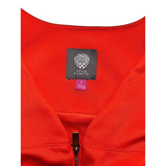 Vince Camuto‎ Orange Sleeveless Full Zip Dress Size 4 Polyester & Spandex Euc - Picture 8 of 11